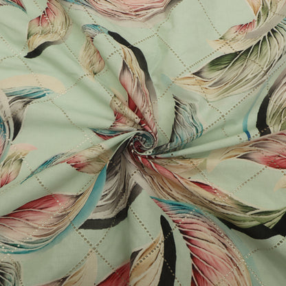 Cotton Chikan Print Embroidery Fabric