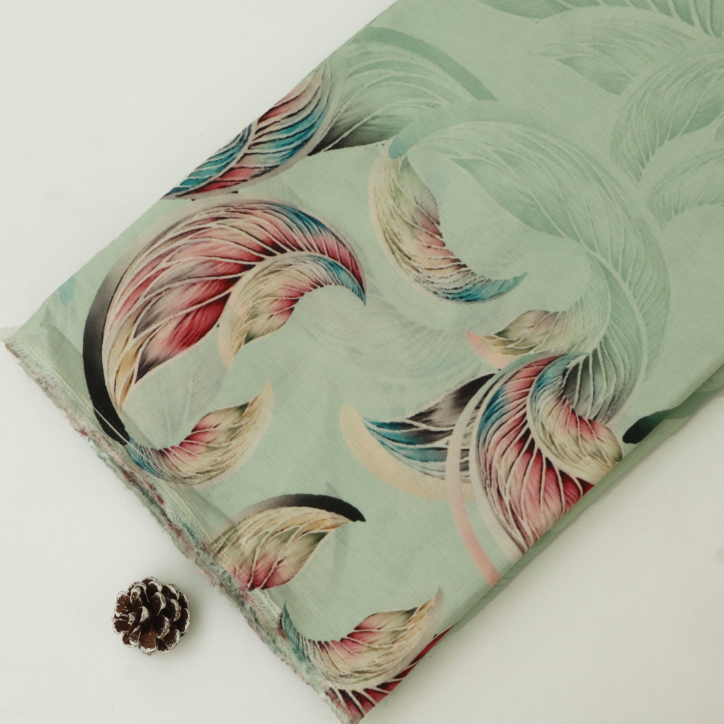 Cotton Chikan Print Embroidery Fabric