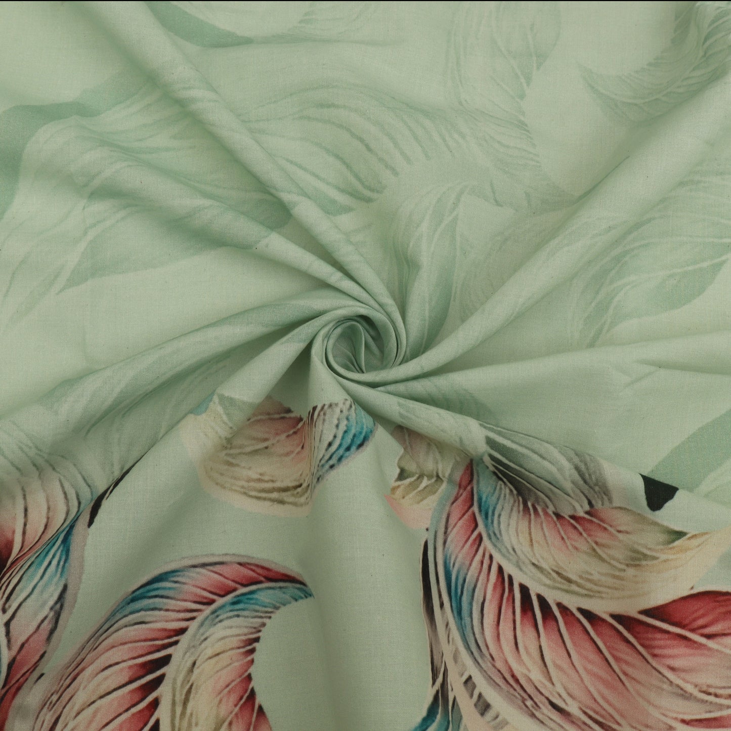 Cotton Chikan Print Embroidery Fabric