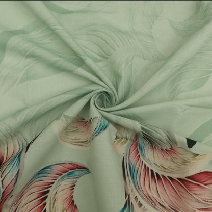 Cotton Chikan Print Embroidery Fabric