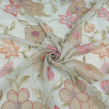 Chanderi Embroidery Fabric