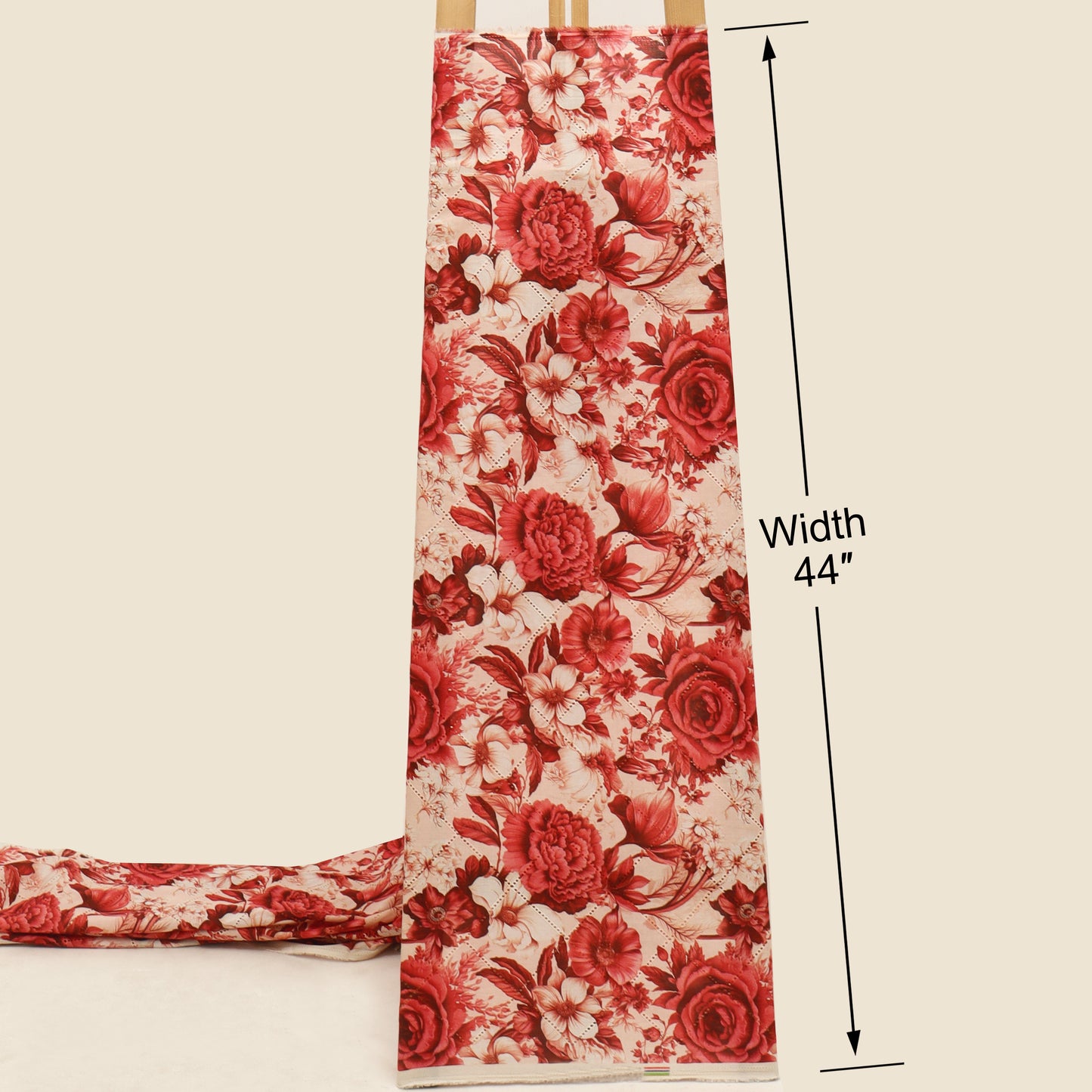 Cotton Chikan Print Embroidery Fabric