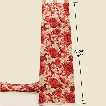 Cotton Chikan Print Embroidery Fabric