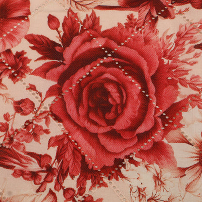 Cotton Chikan Print Embroidery Fabric