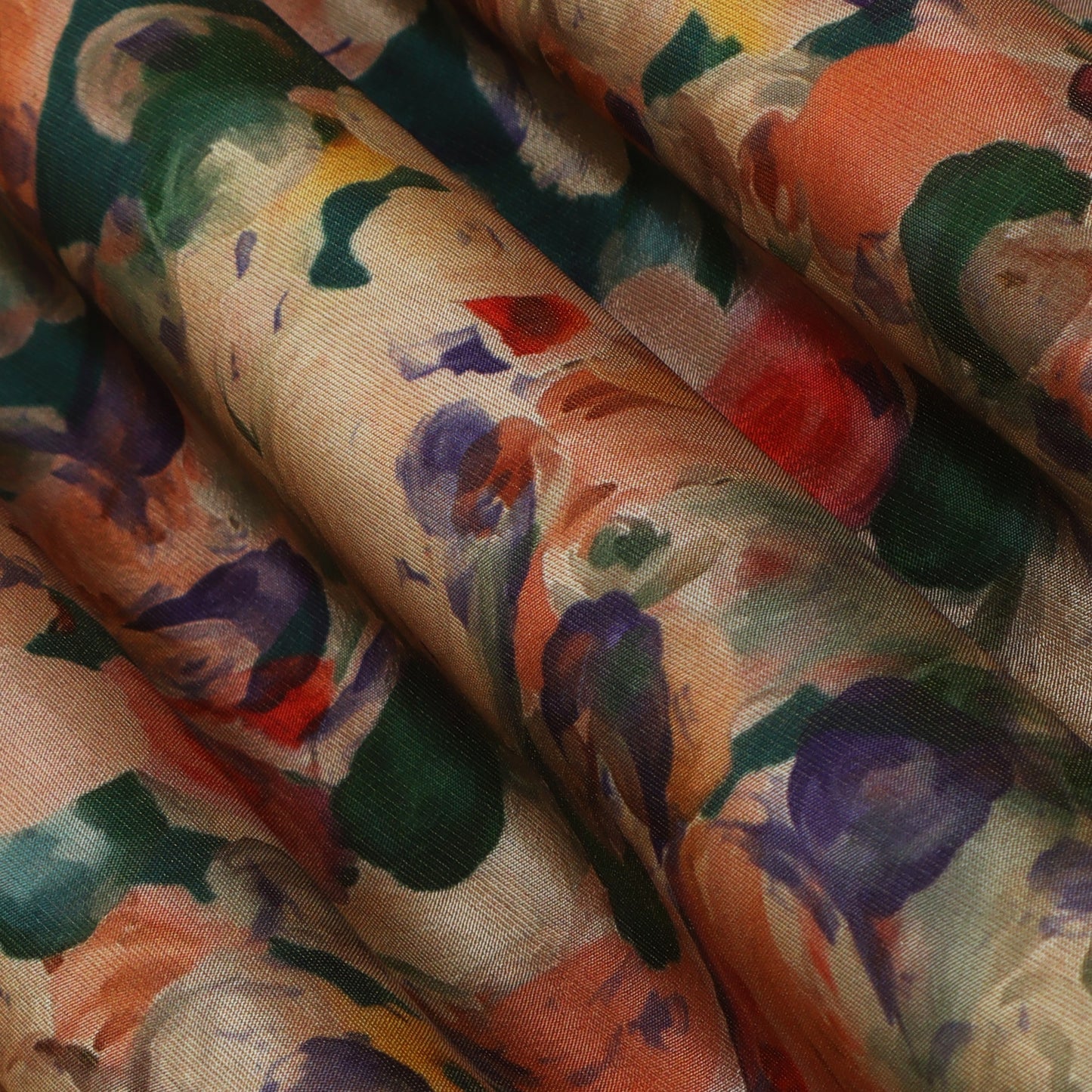 Multicolor Tissue Digital Print fabric