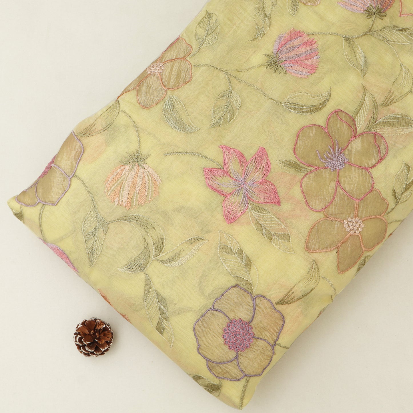 Chanderi Embroidery Fabric