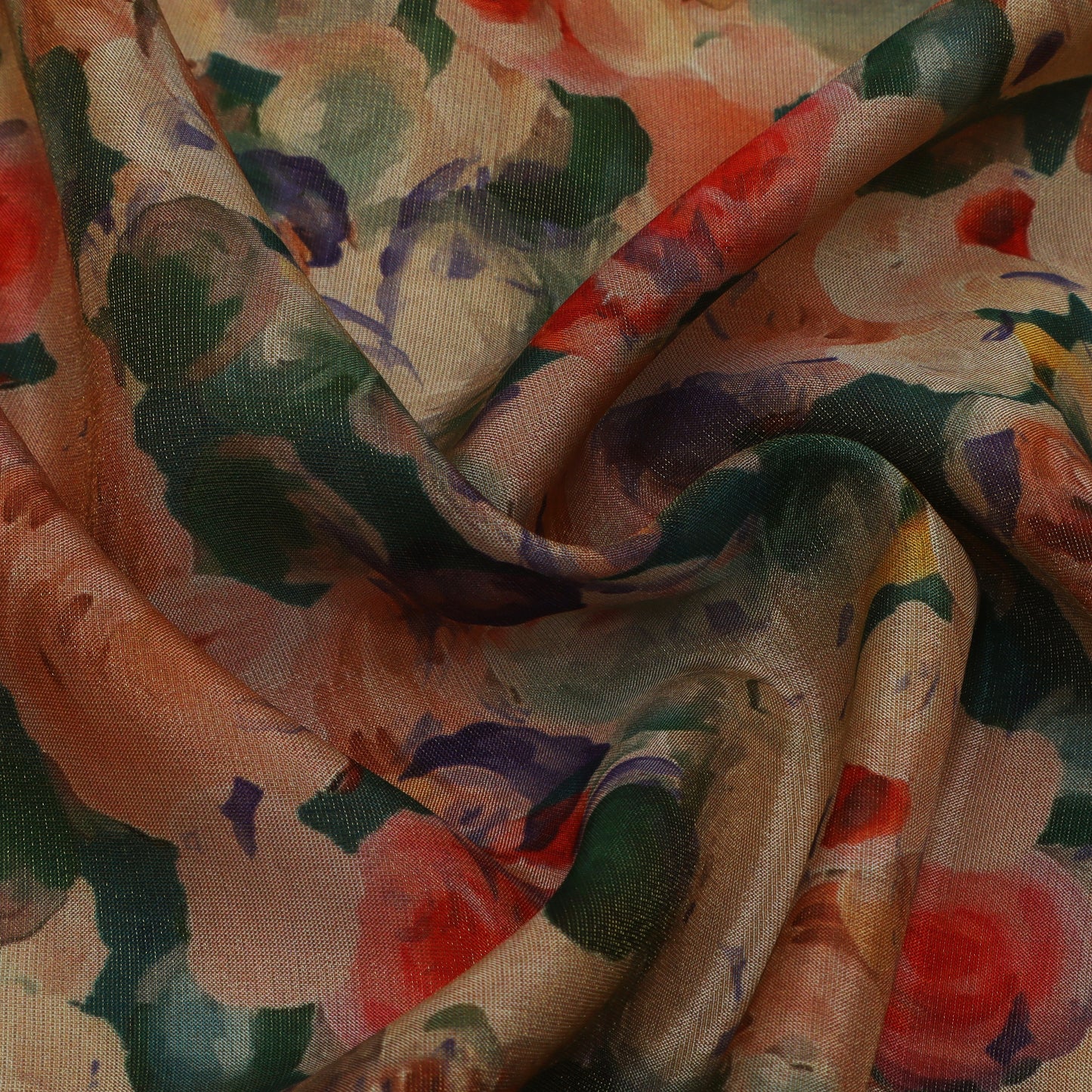 Multicolor Tissue Digital Print fabric