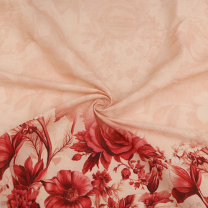 Cotton Chikan Print Embroidery Fabric