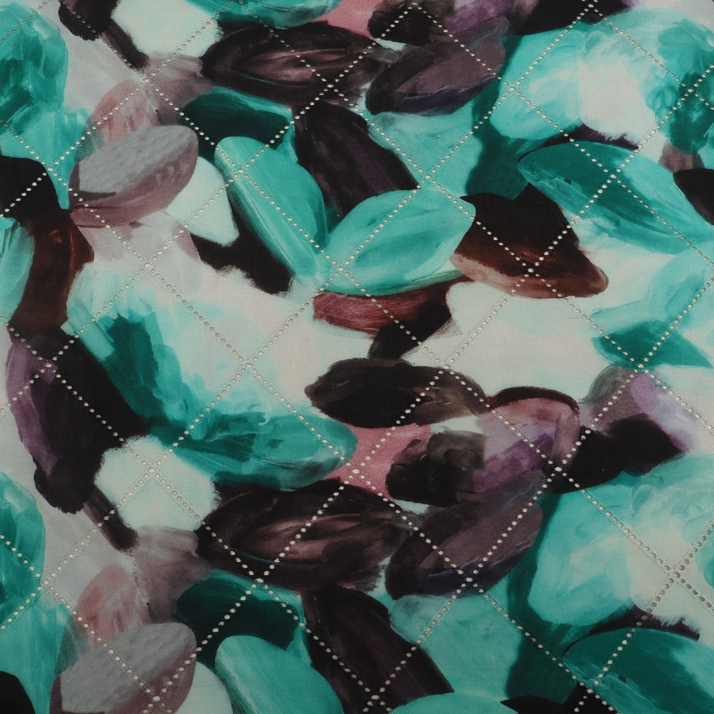 Cotton Chikan Print Embroidery Fabric
