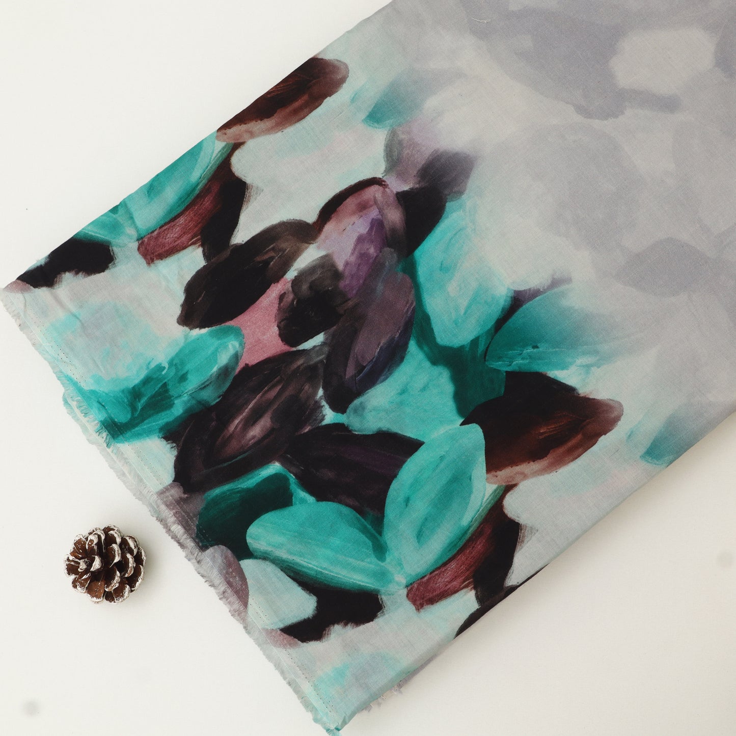 Cotton Chikan Print Embroidery Fabric