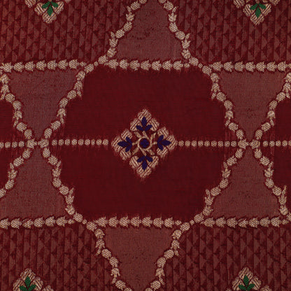 Maroon Color Katan Meena Brocade Fabric