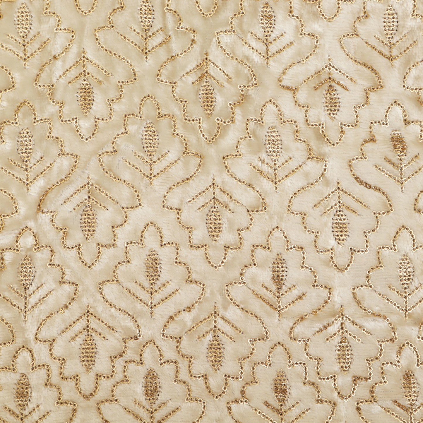 White Color Velvet Embroidery Fabric