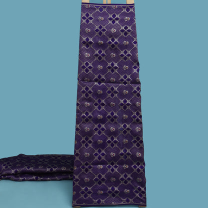 Purple Color Katan Meena Brocade Fabric