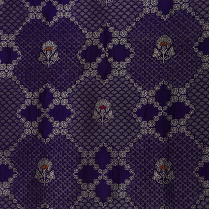 Purple Color Katan Meena Brocade Fabric