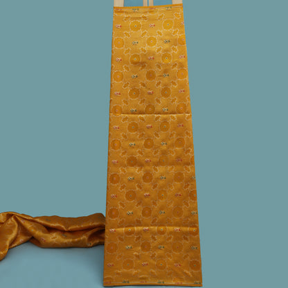 Mustard Color Katan Meena Brocade Fabric