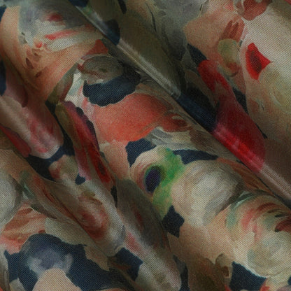 Multicolor Tissue Digital Print fabric