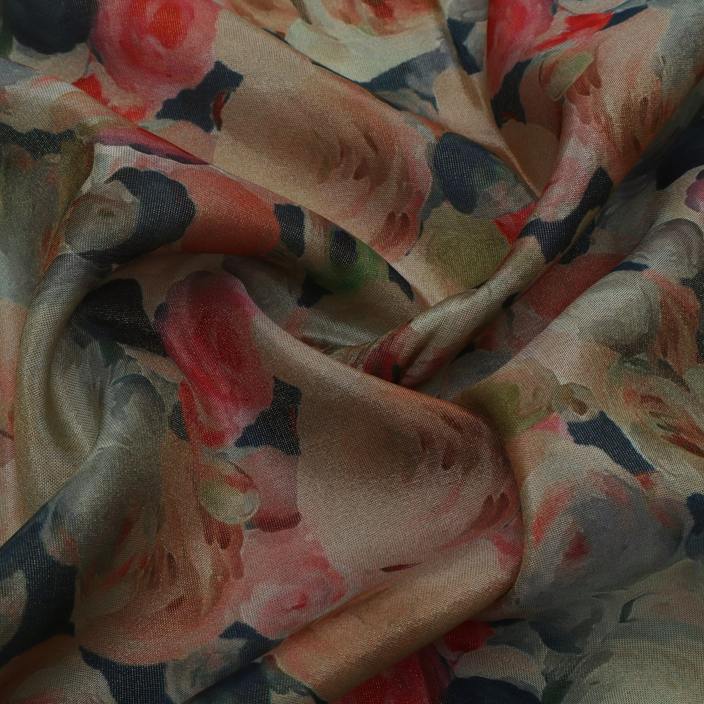 Multicolor Tissue Digital Print fabric