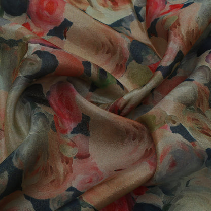 Multicolor Tissue Digital Print fabric