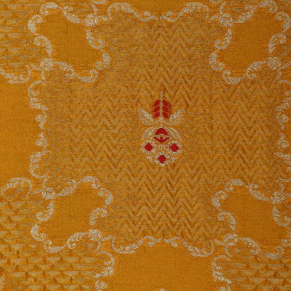 Mustard Color Katan Meena Brocade Fabric