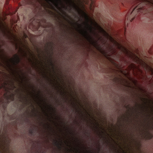 Multicolor Tissue Digital Print fabric