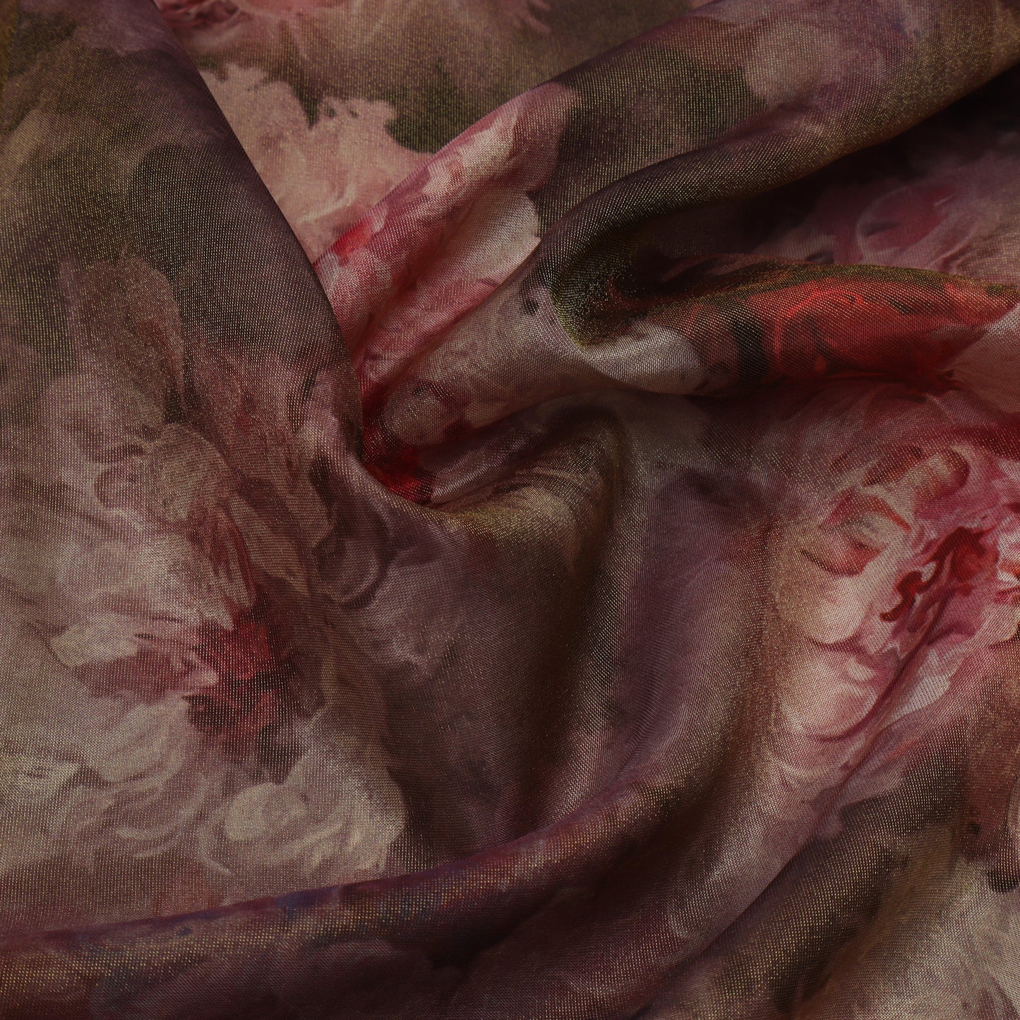 Multicolor Tissue Digital Print fabric