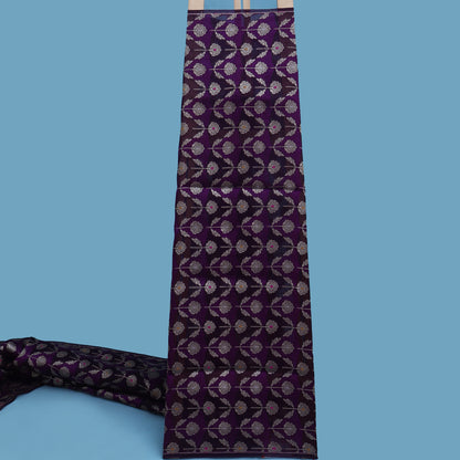 Purple Color Katan Meena Brocade Fabric