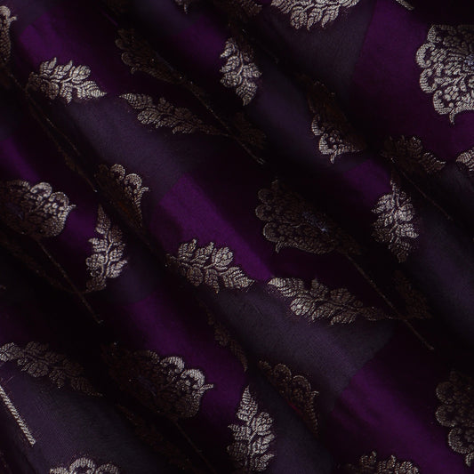 Purple Color Katan Meena Brocade Fabric