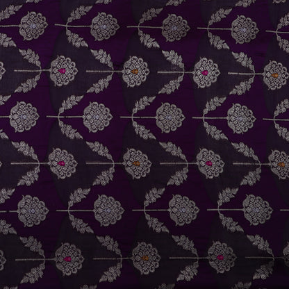Purple Color Katan Meena Brocade Fabric