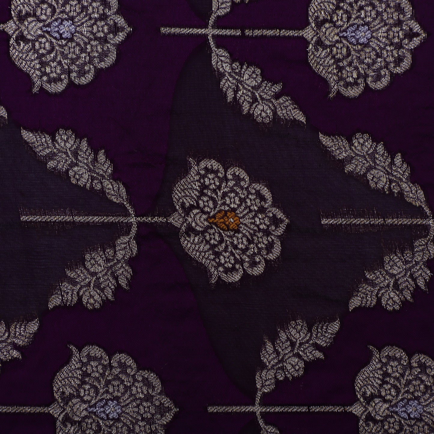 Purple Color Katan Meena Brocade Fabric