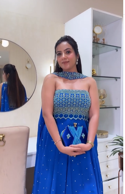 Neelam wearing KC Creations fabric