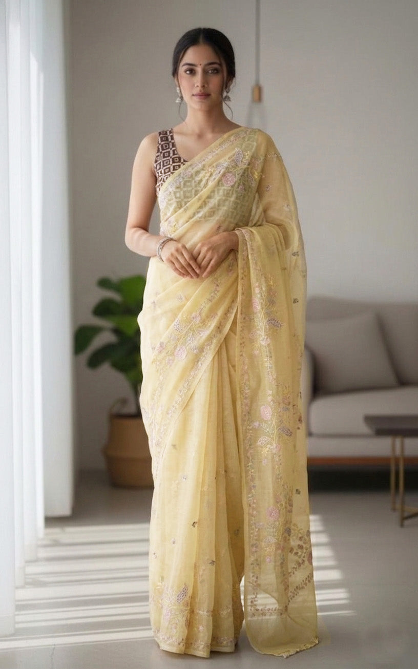 Chanderi Embroidery Fabric