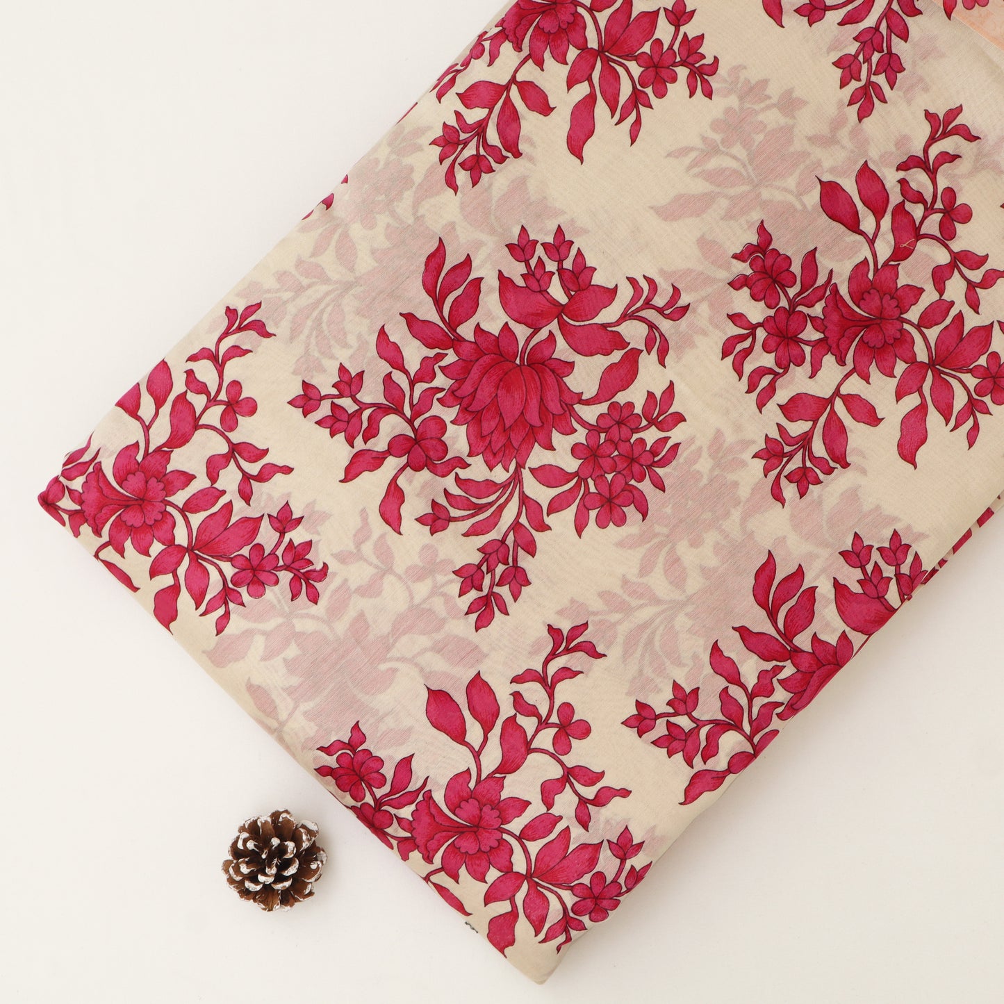 Chanderi Floral Print Fabric