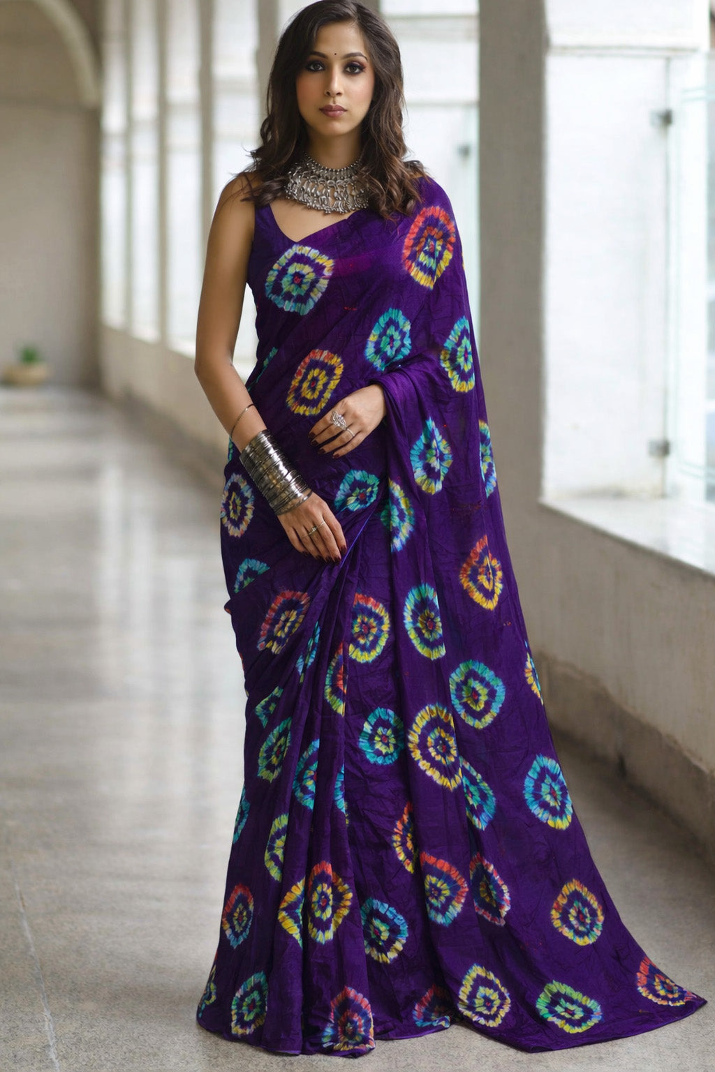 Pure Bandhani Meena Brocade Fabric