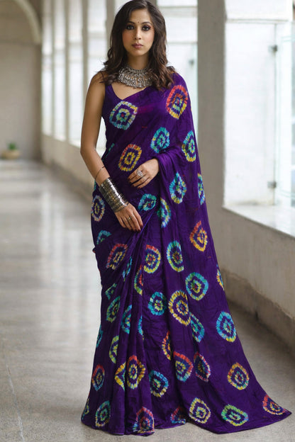 Pure Bandhani Meena Brocade Fabric