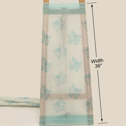 Cotton Chikan Print Embroidery Fabric
