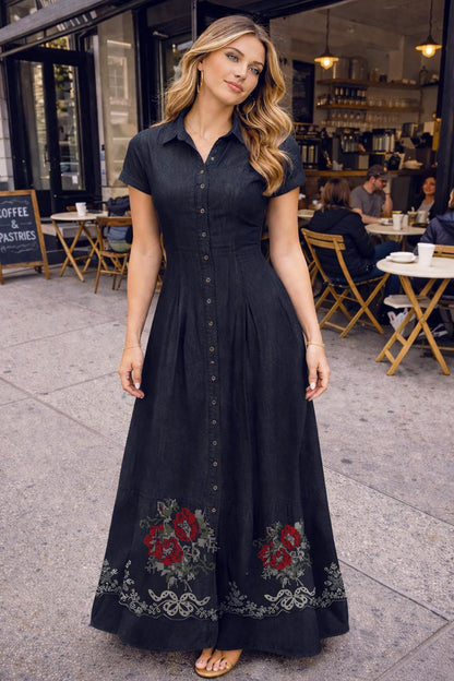 Denim Embroidery Fabric