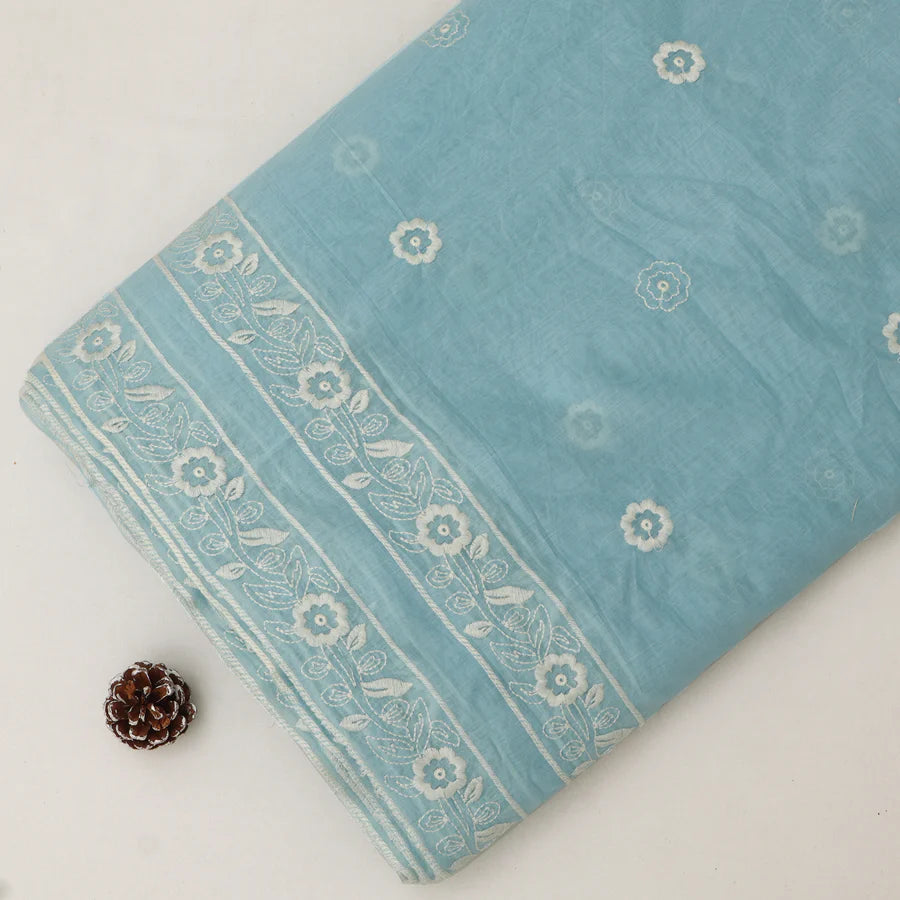 Mul Chanderi Embroidery Fabric