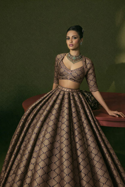 Pure Katan Meena Brocade Fabric