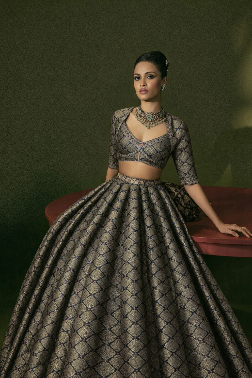 Pure Katan Meena Brocade Fabric