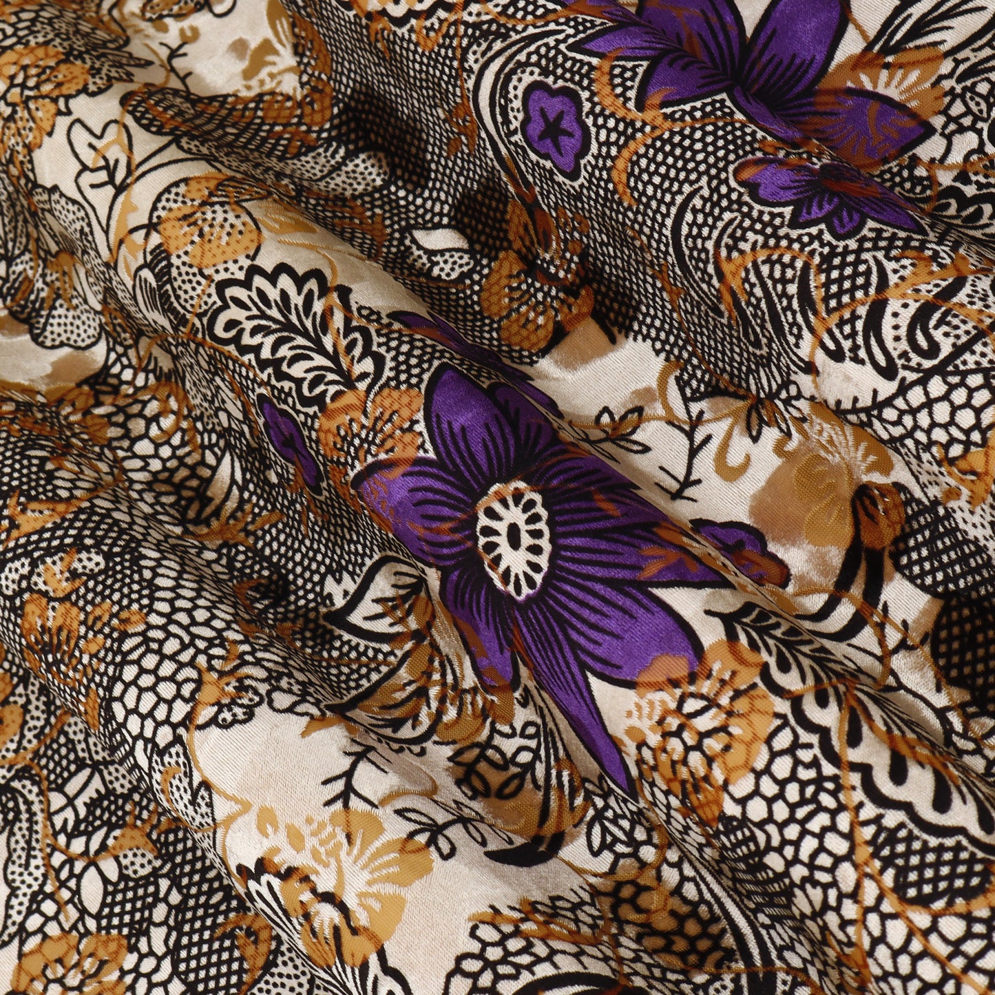 Floral Printed Brasso Velvet Fabric