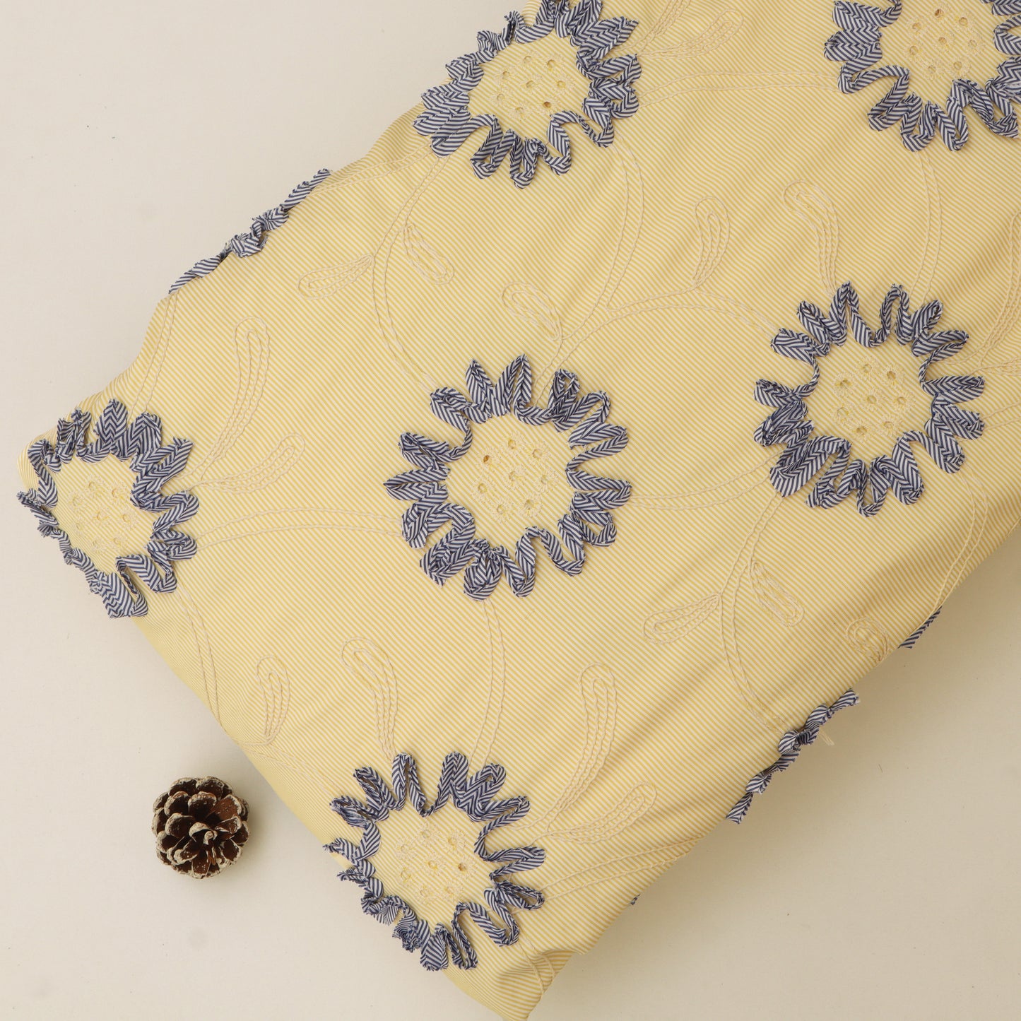 Cotton Stripe Embroidery Fabric