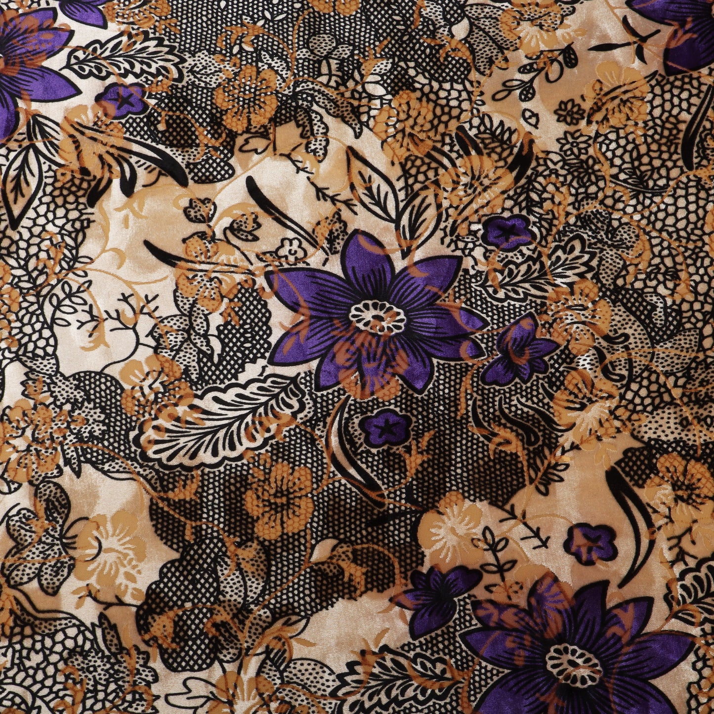 Floral Printed Brasso Velvet Fabric