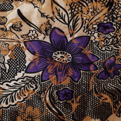 Floral Printed Brasso Velvet Fabric