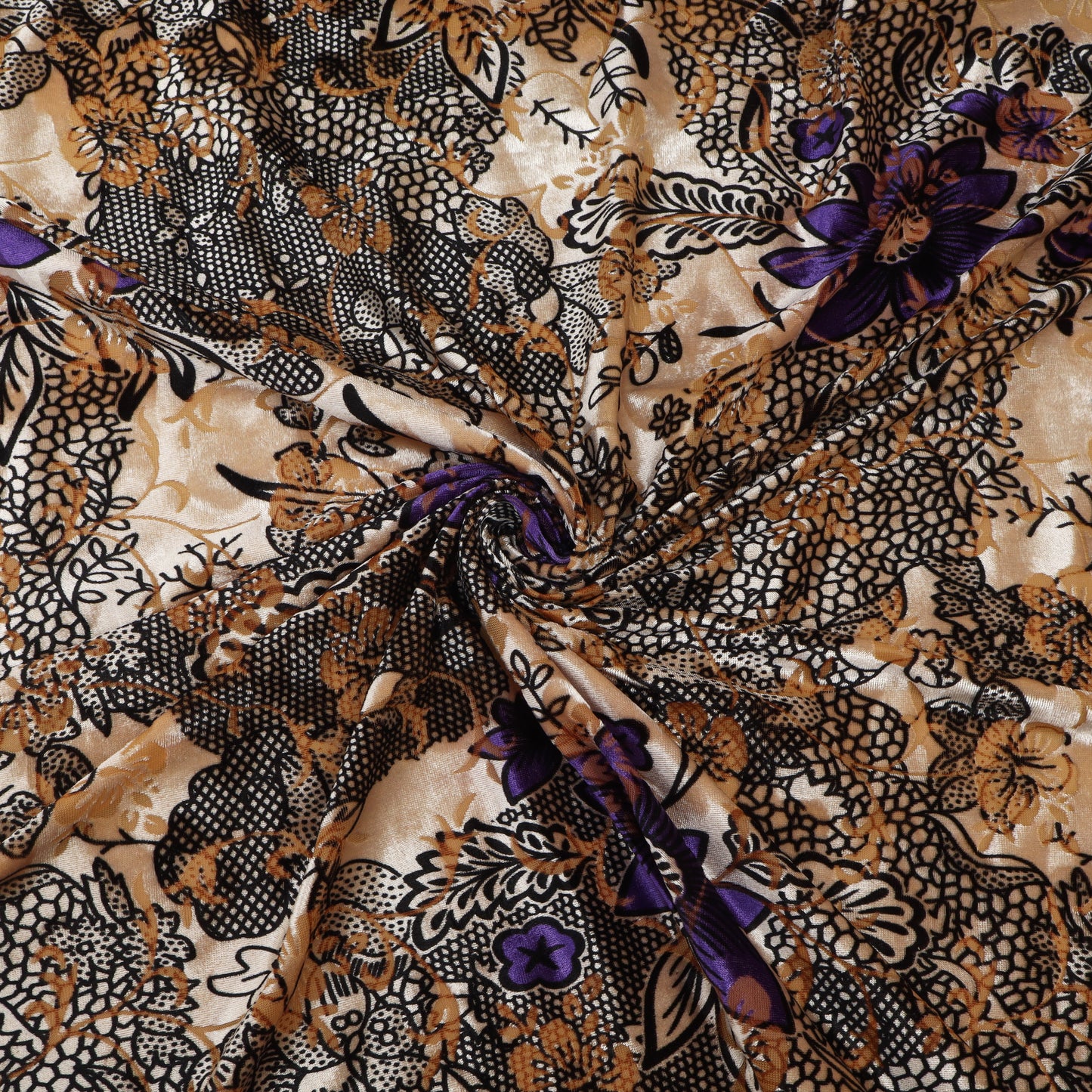 Floral Printed Brasso Velvet Fabric