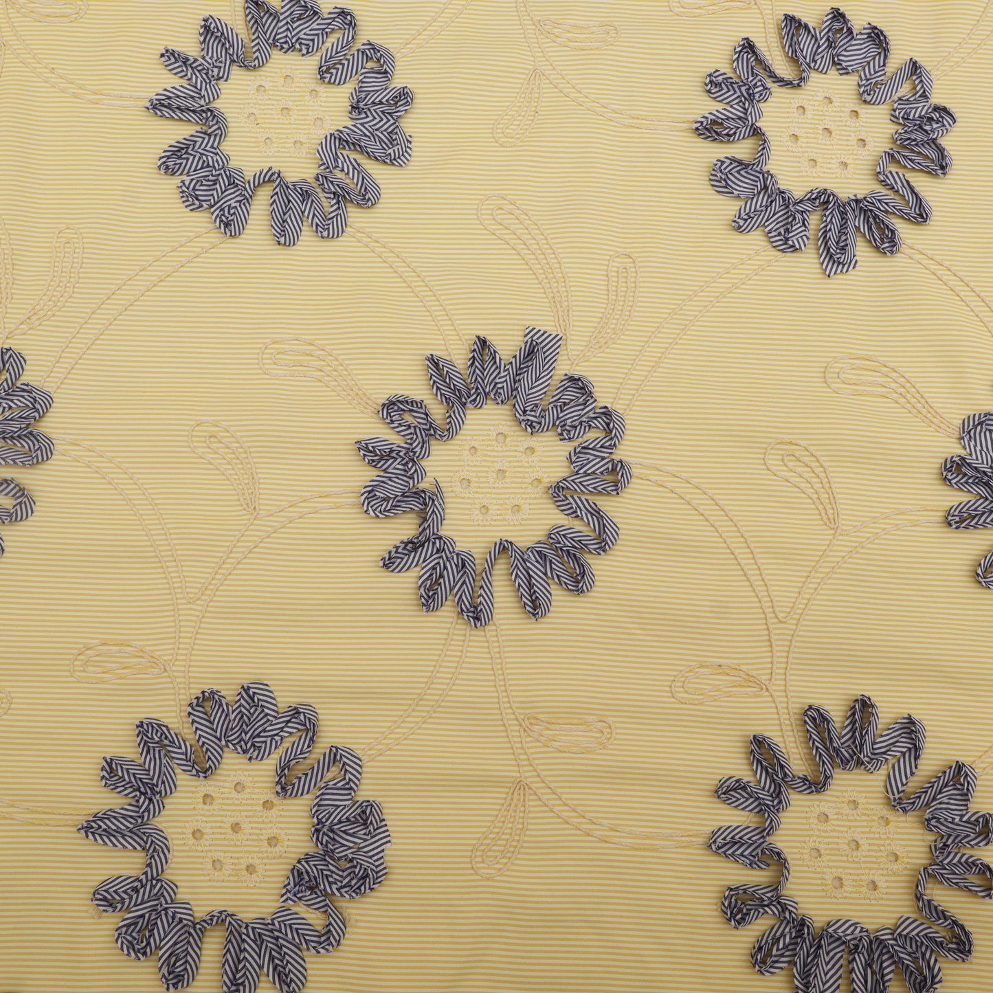 Cotton Stripe Embroidery Fabric