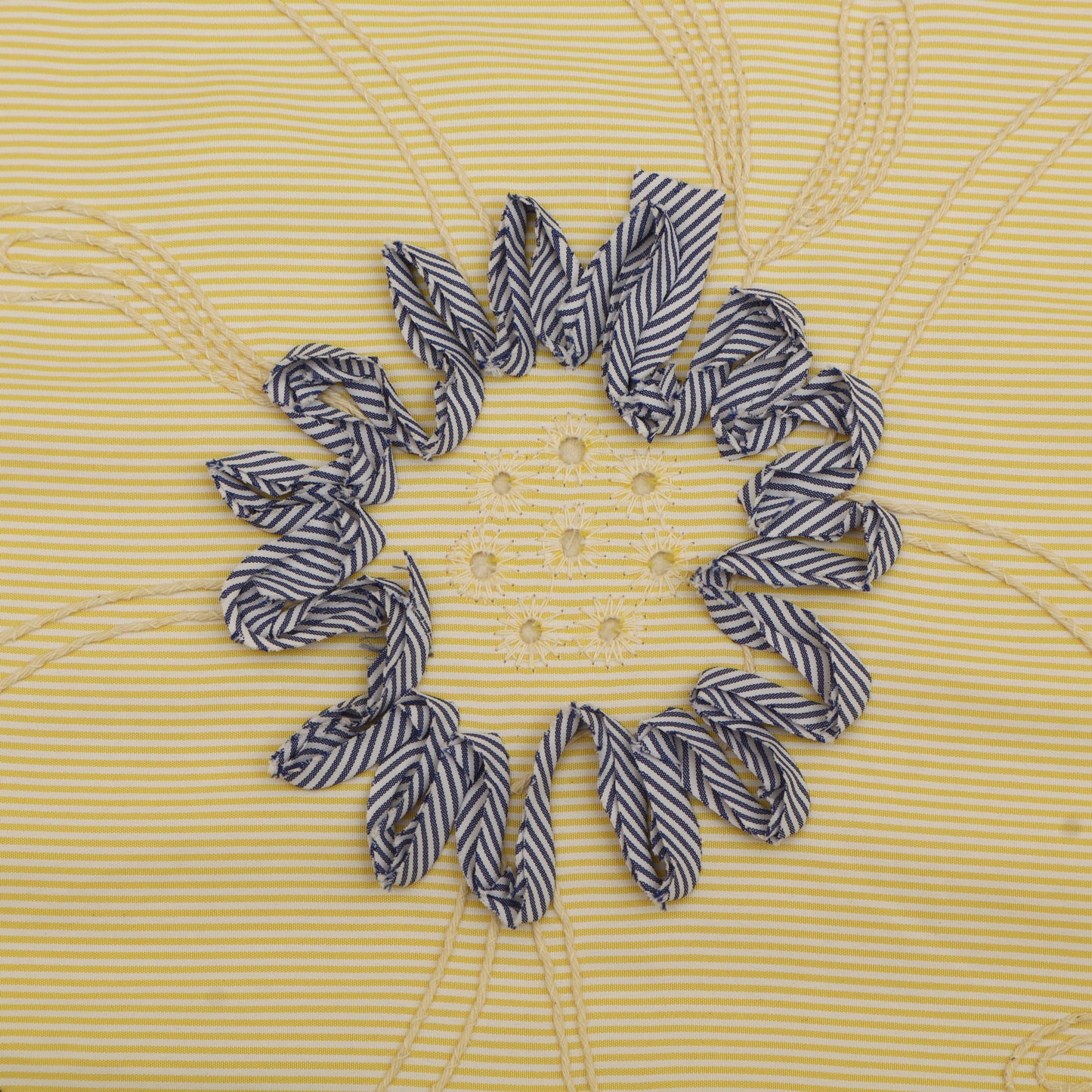 Cotton Stripe Embroidery Fabric