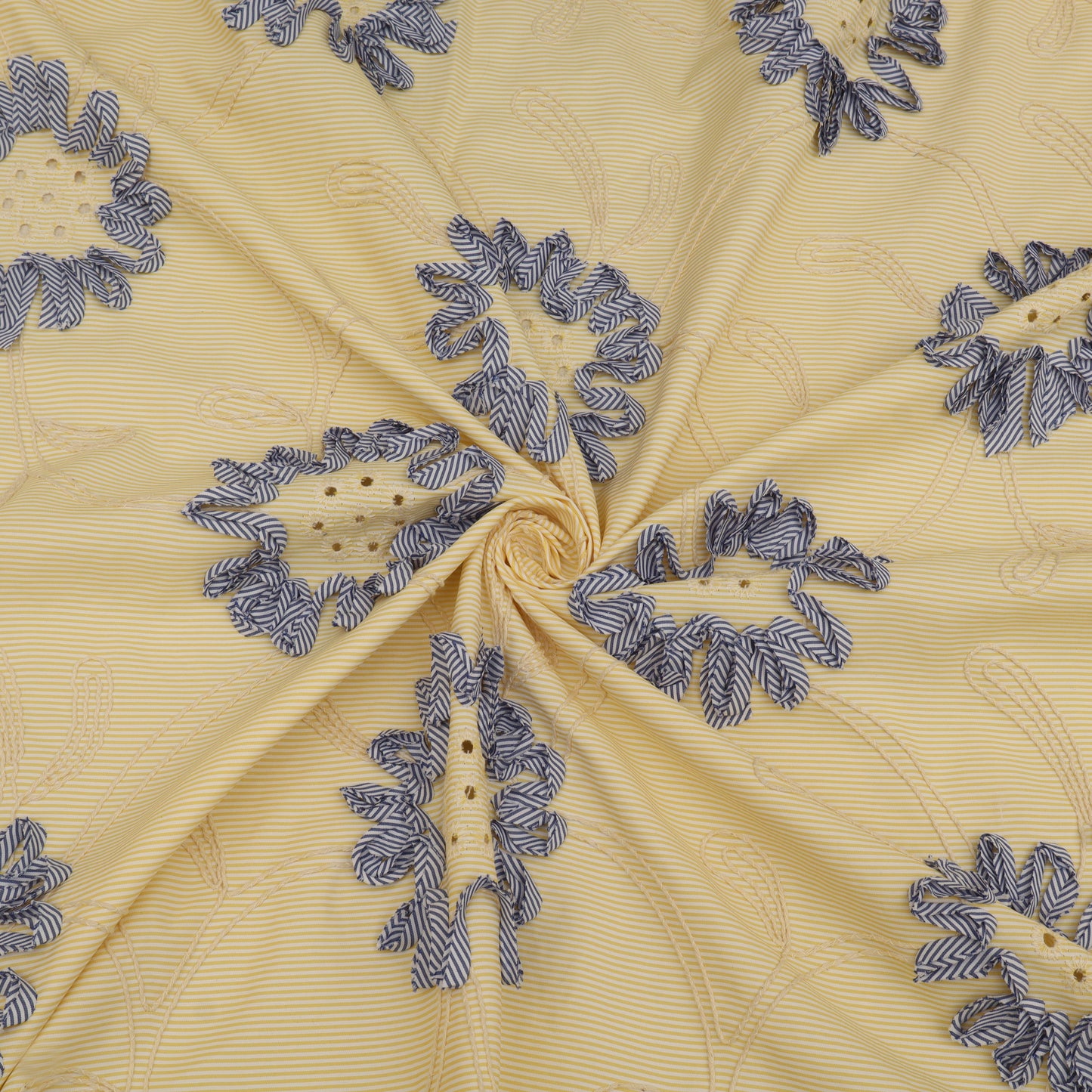 Cotton Stripe Embroidery Fabric