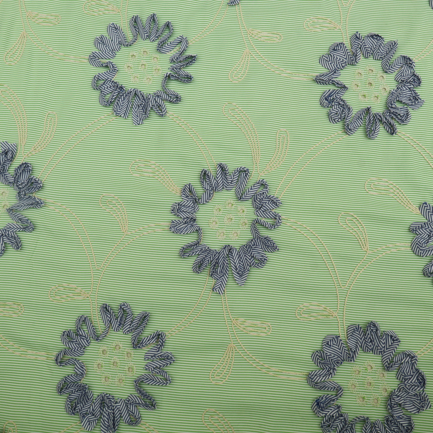 Cotton Stripe Embroidery Fabric