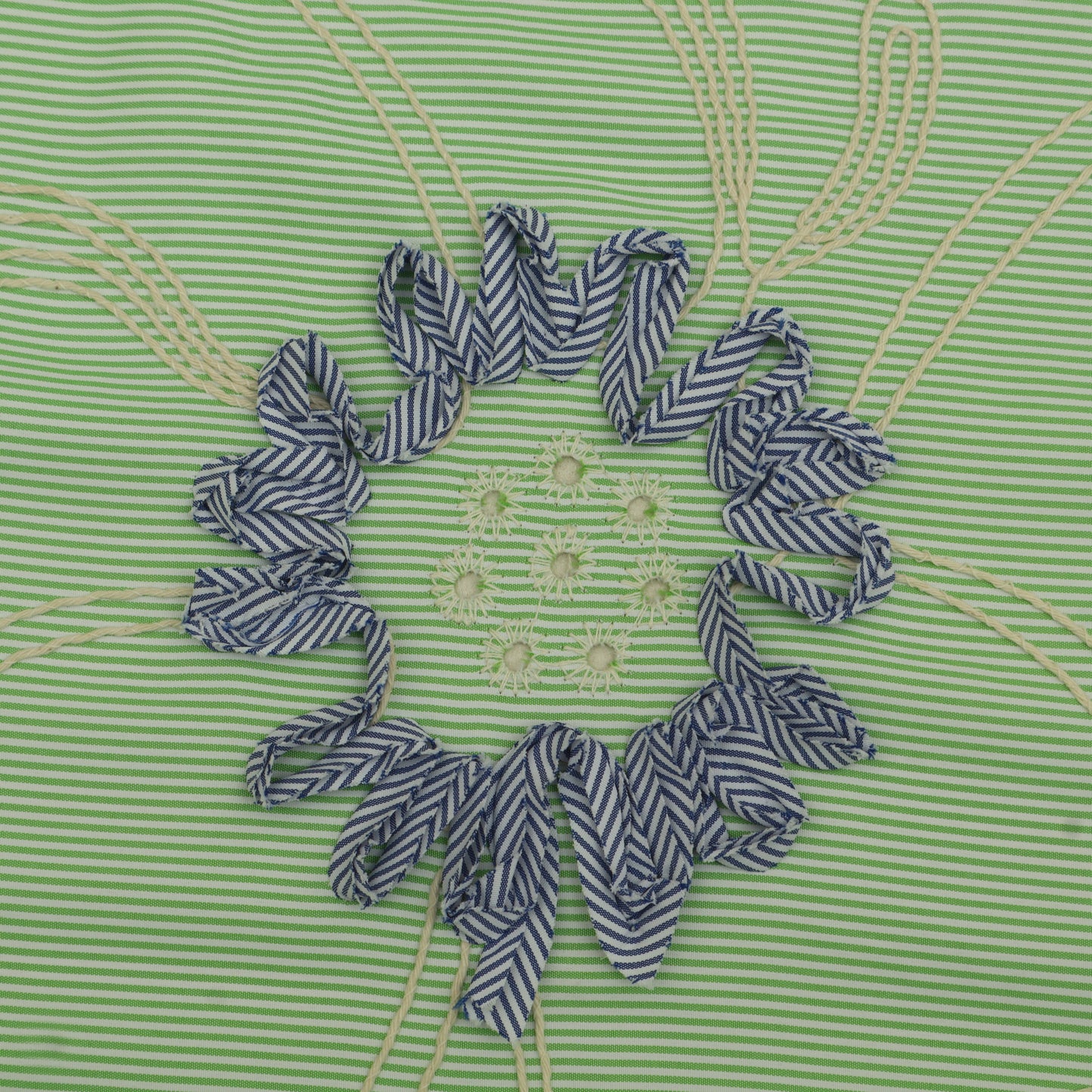 Cotton Stripe Embroidery Fabric