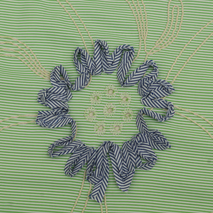 Cotton Stripe Embroidery Fabric